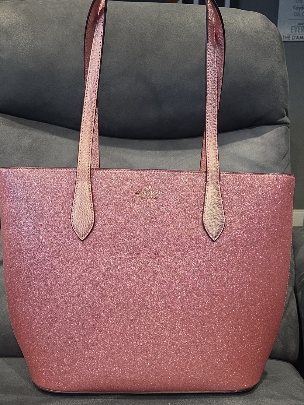 kate spade Pink Glitter Tote with Dual Shoulder Straps